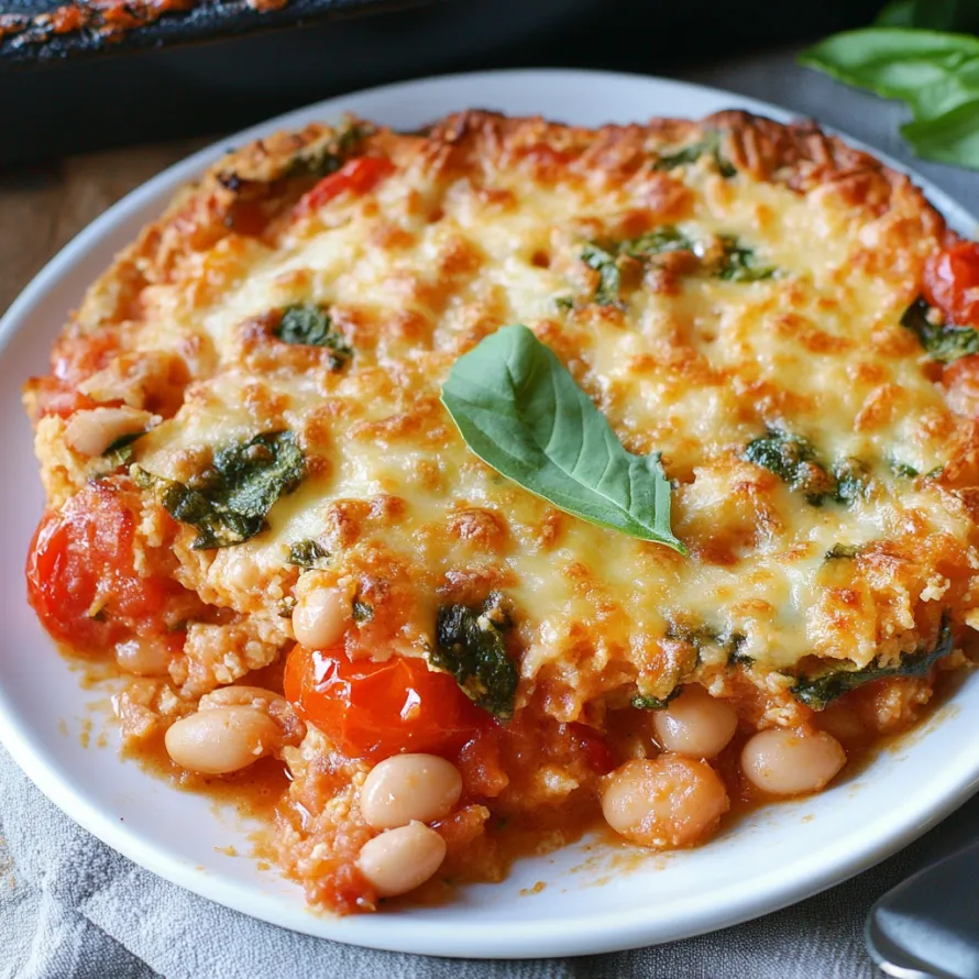 A dish full of melted cheese and tomatoes.