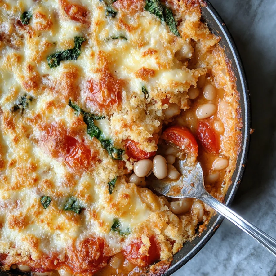 A pan of food with a fork in it.