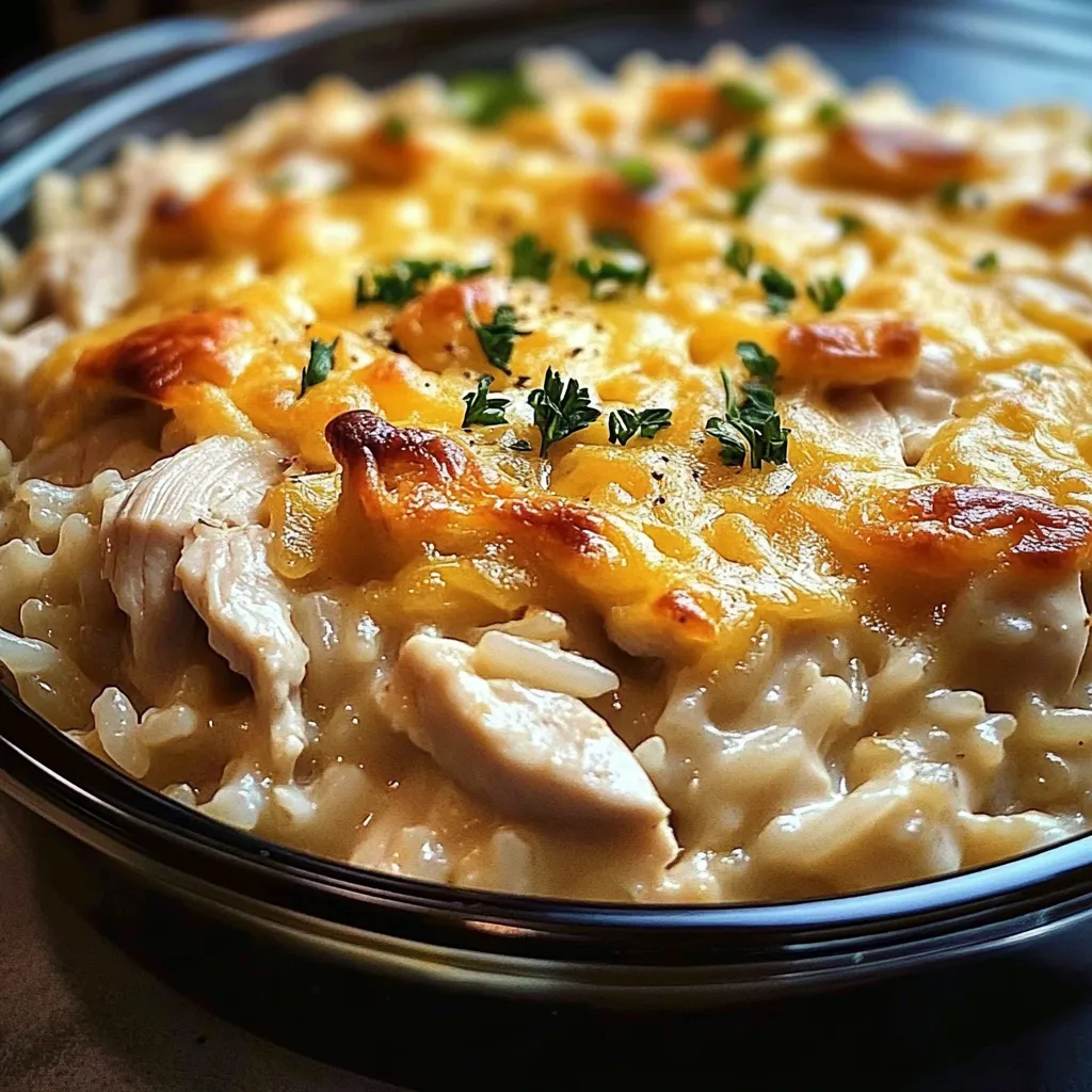 A bowl of food with chicken and rice.