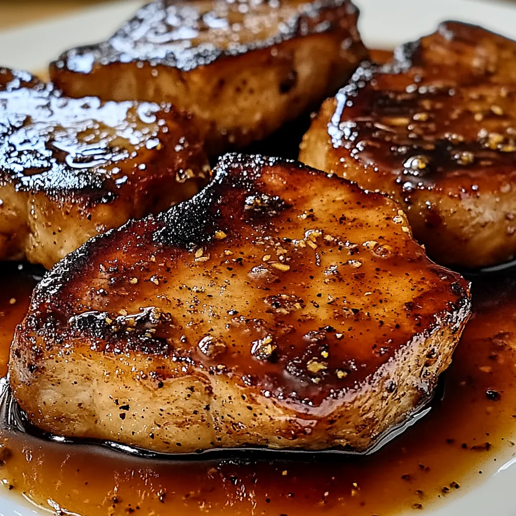Meat with a glossy glaze on a plate.