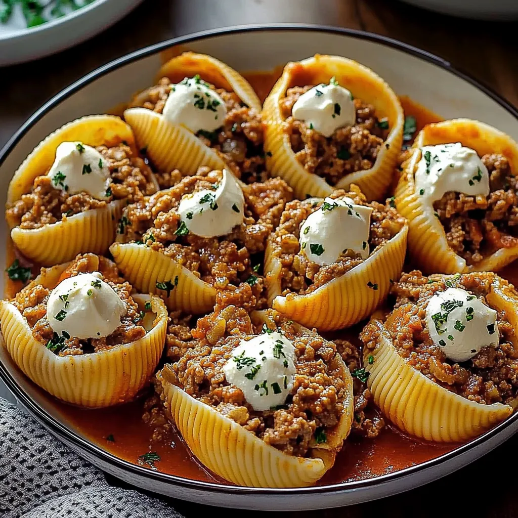 A cheesy, meaty pasta plate ready to eat.