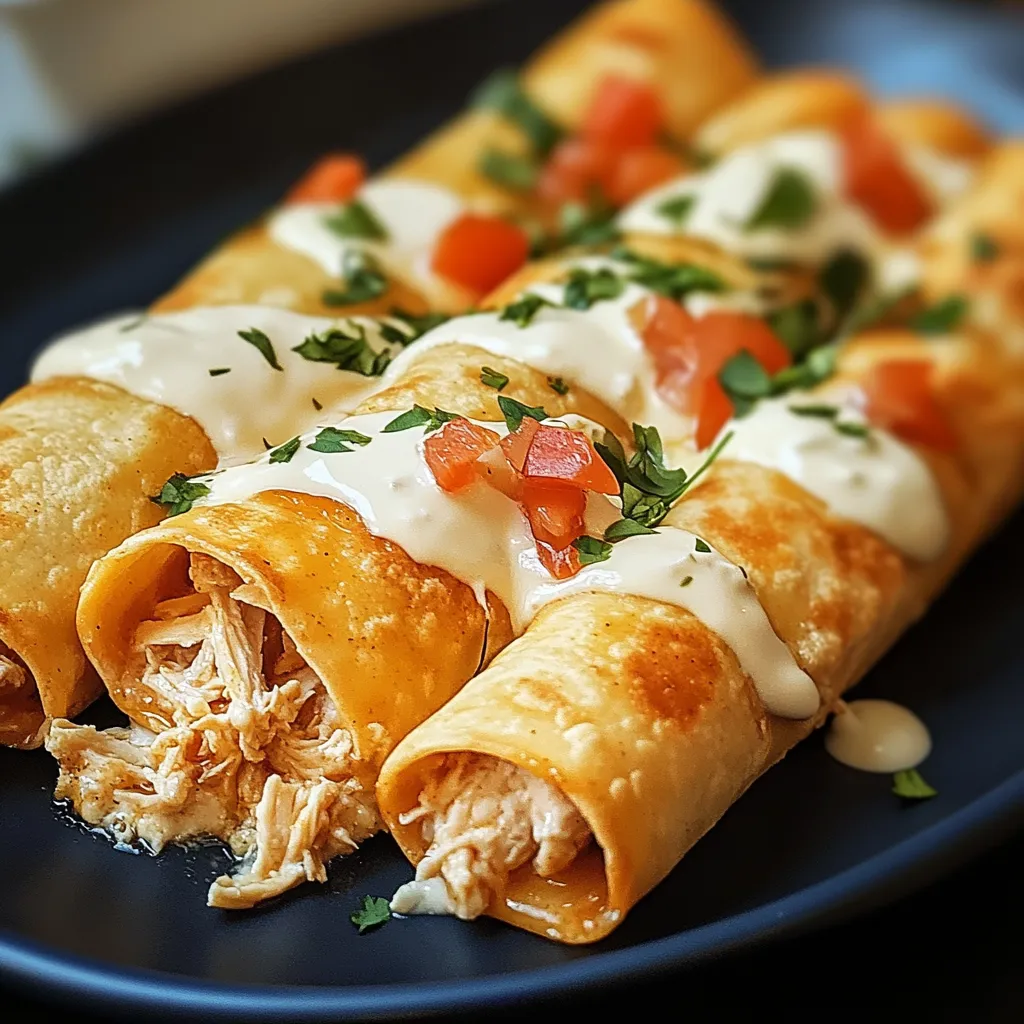 A plate of food with a white sauce on it.