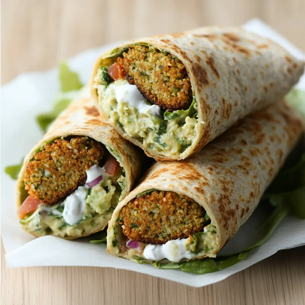 A stack of wraps with meat and vegetables.