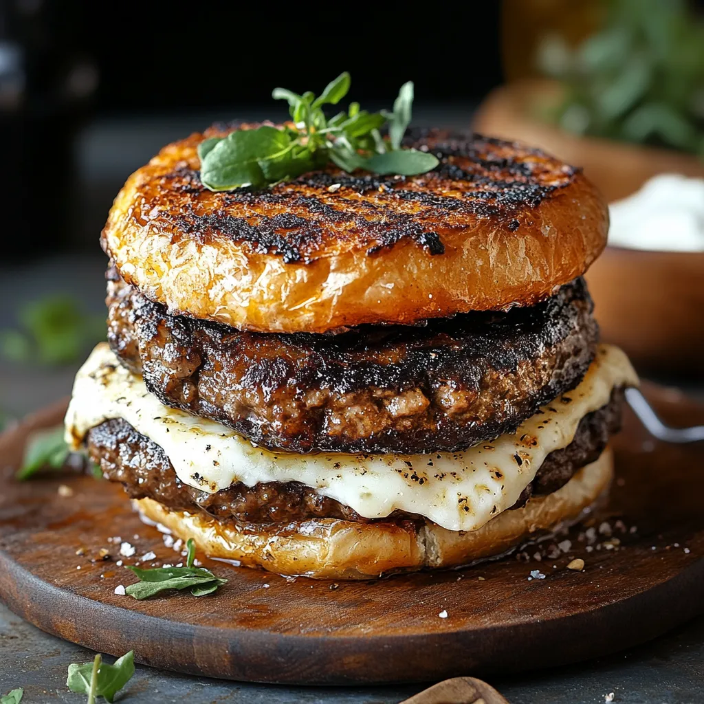 A burger with cheese and lettuce on top.