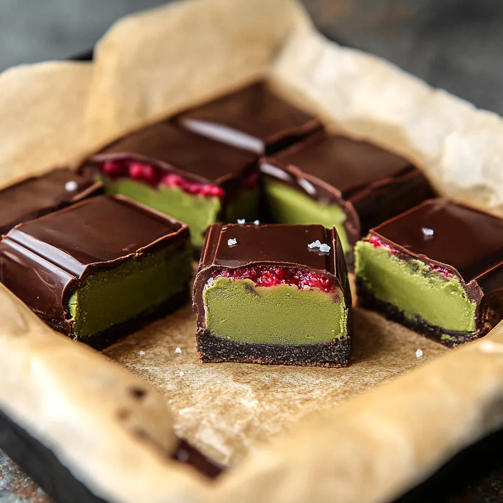 A plate of chocolate and raspberry desserts.
