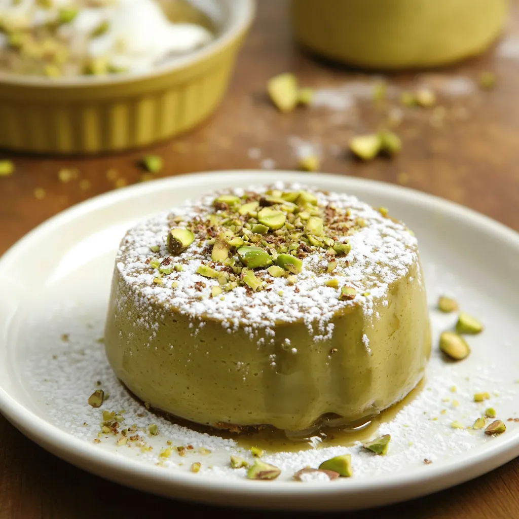 A dessert with white powder on top.