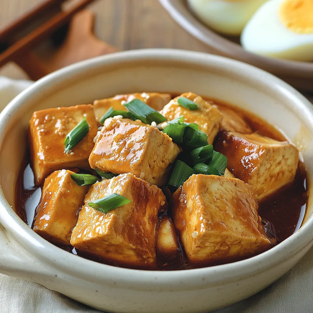 A bowl of food with tofu and vegetables.