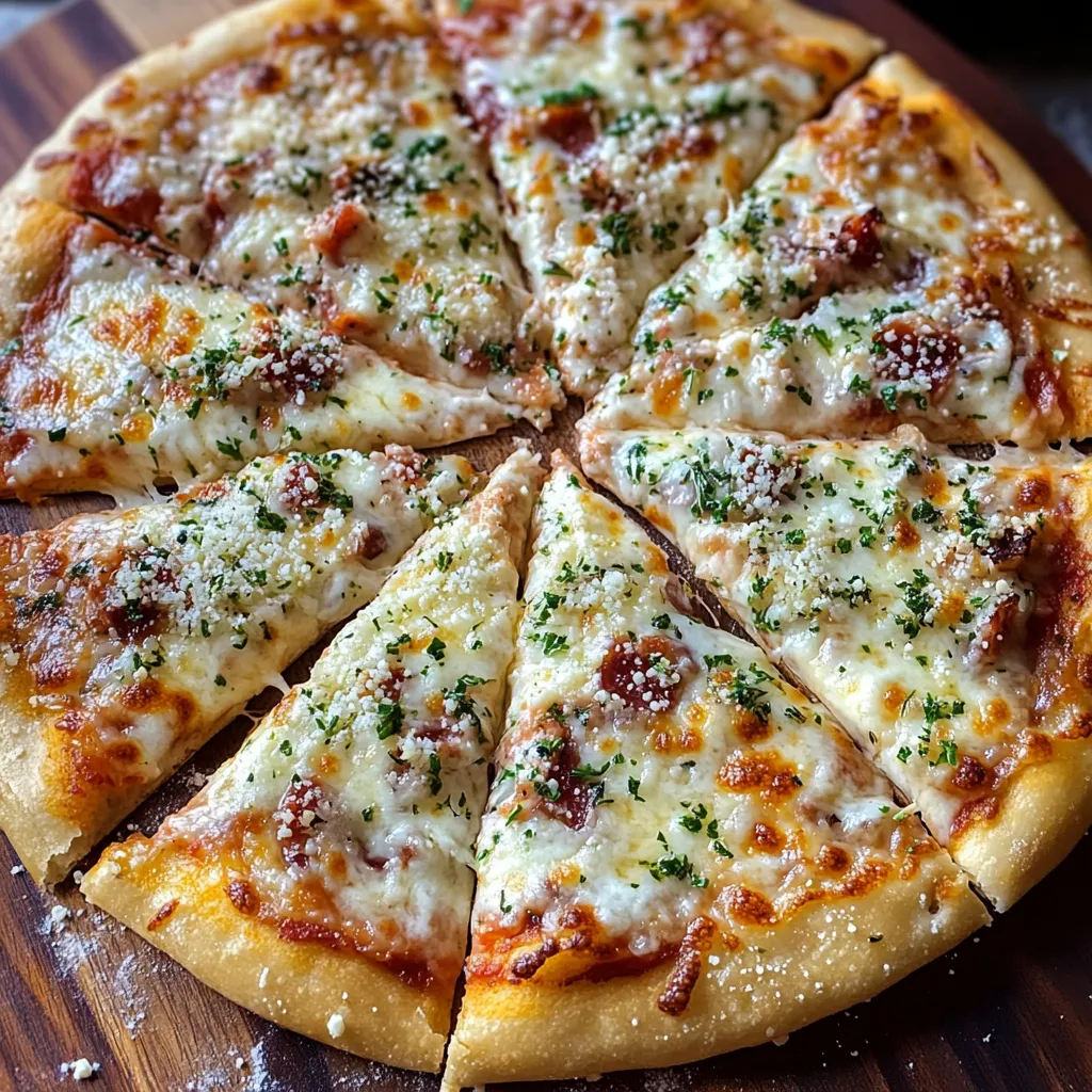 A pizza with cheese and tomato sauce.