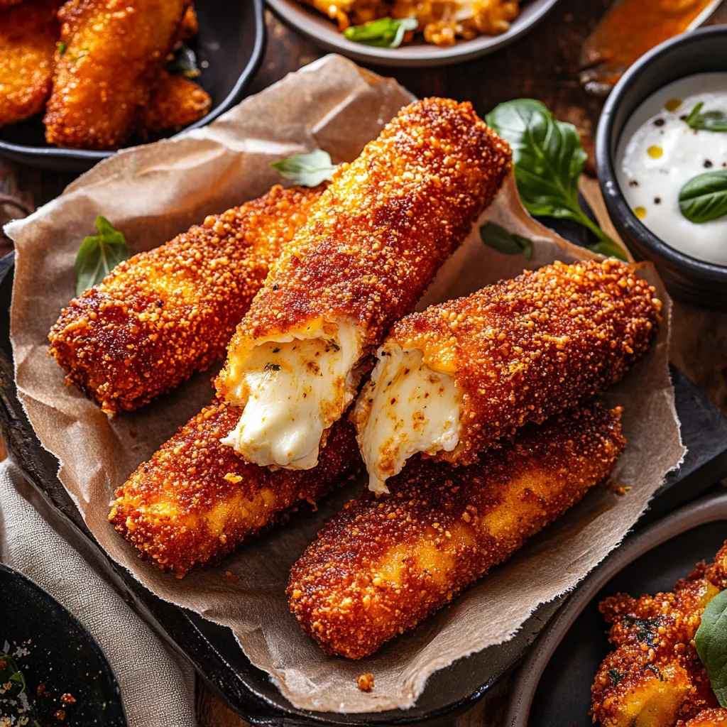 A plate of breaded food with cheese and sauce.