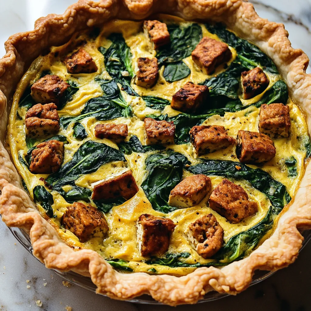 A pie with a green topping.