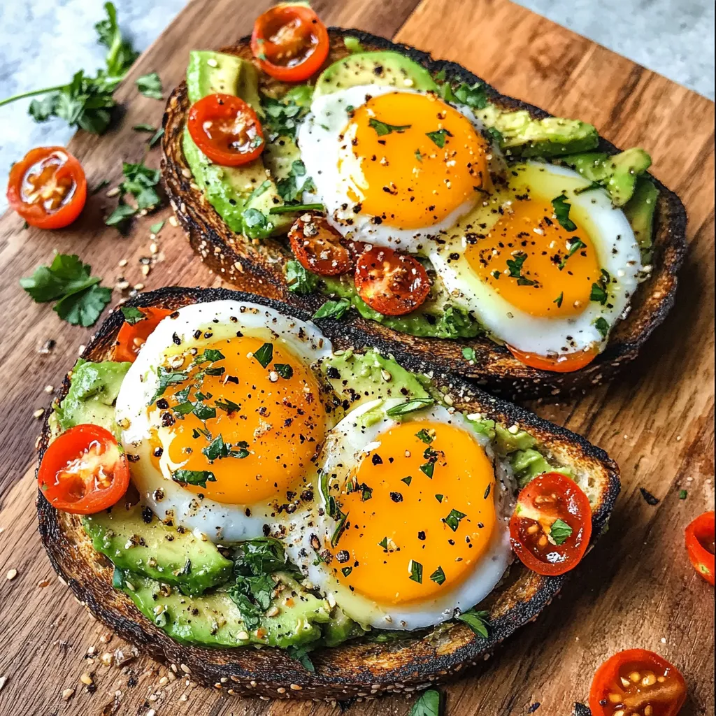 Two toasted sandwiches with eggs and tomatoes.