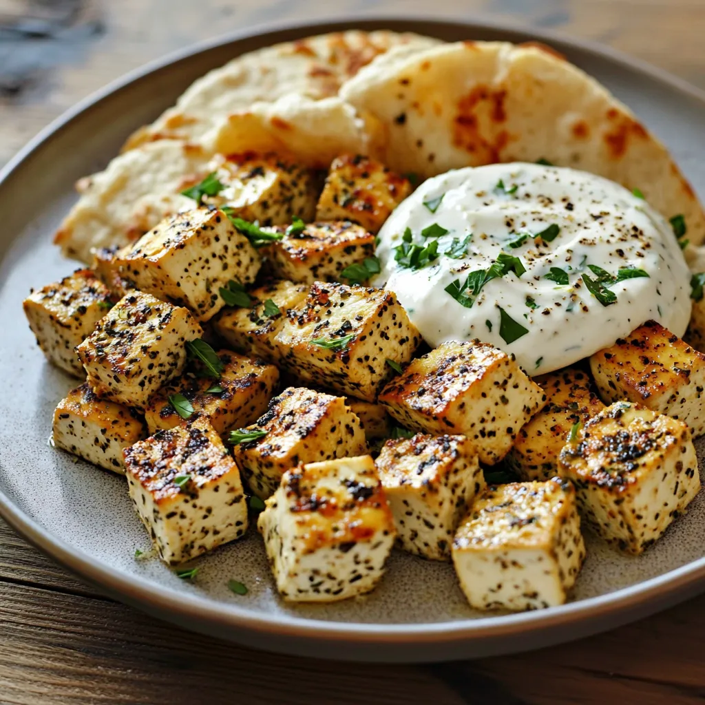 A plate of food with a dollop of white sauce on top.