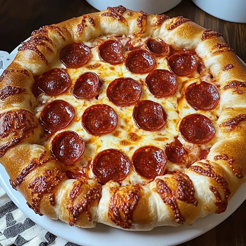A pepperoni pizza on a white plate.