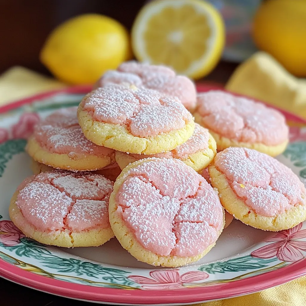 A plate of cookies with lemon wedges on the side.
