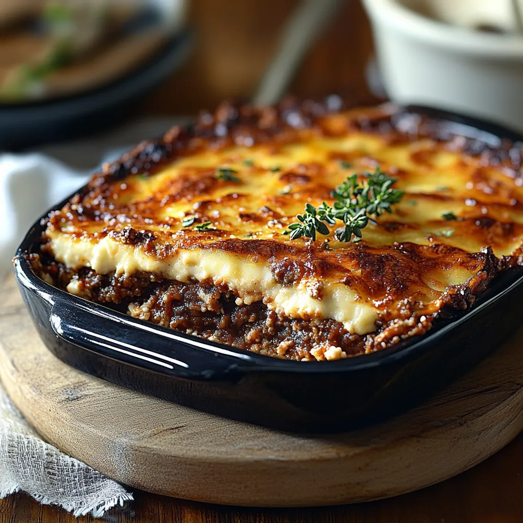 A delicious casserole in a black dish.