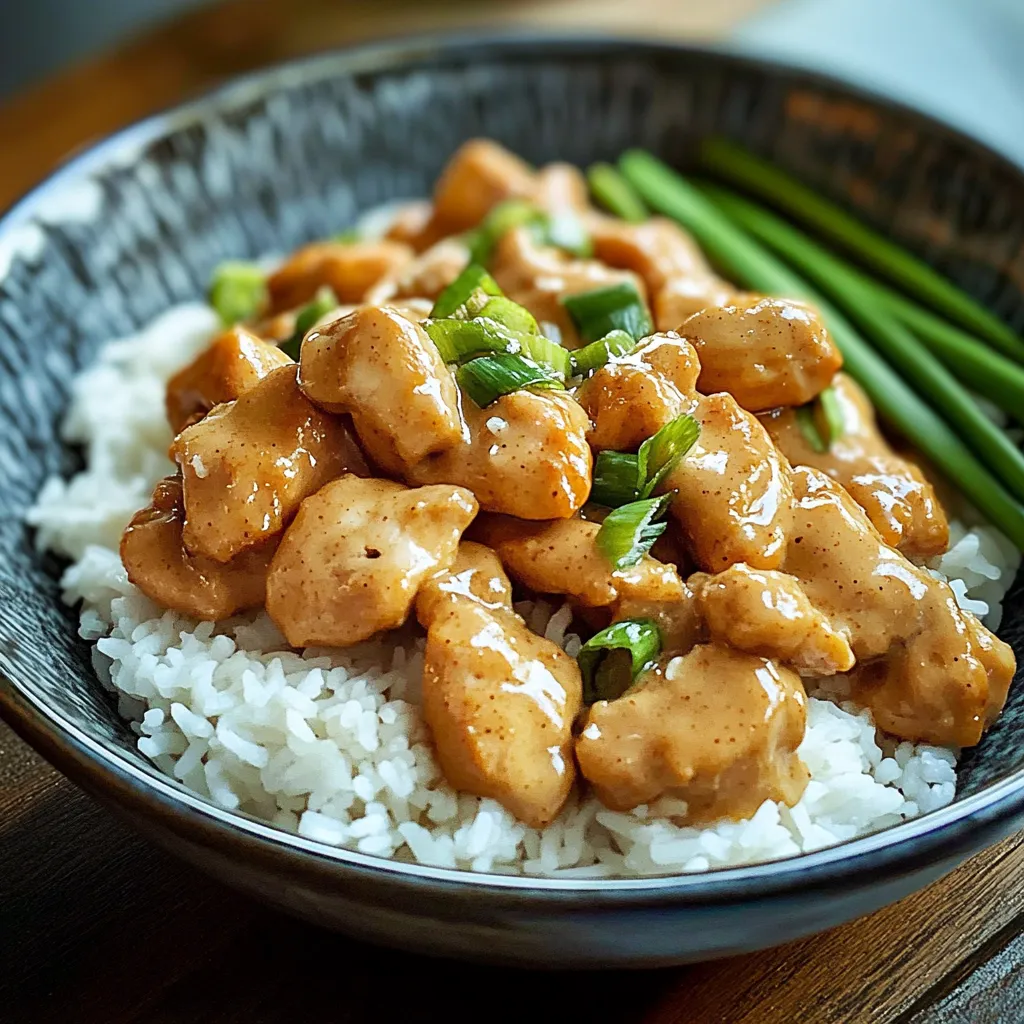 A bowl of rice and chicken.