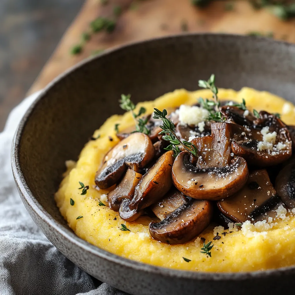 A bowl of mushrooms with herbs on top.