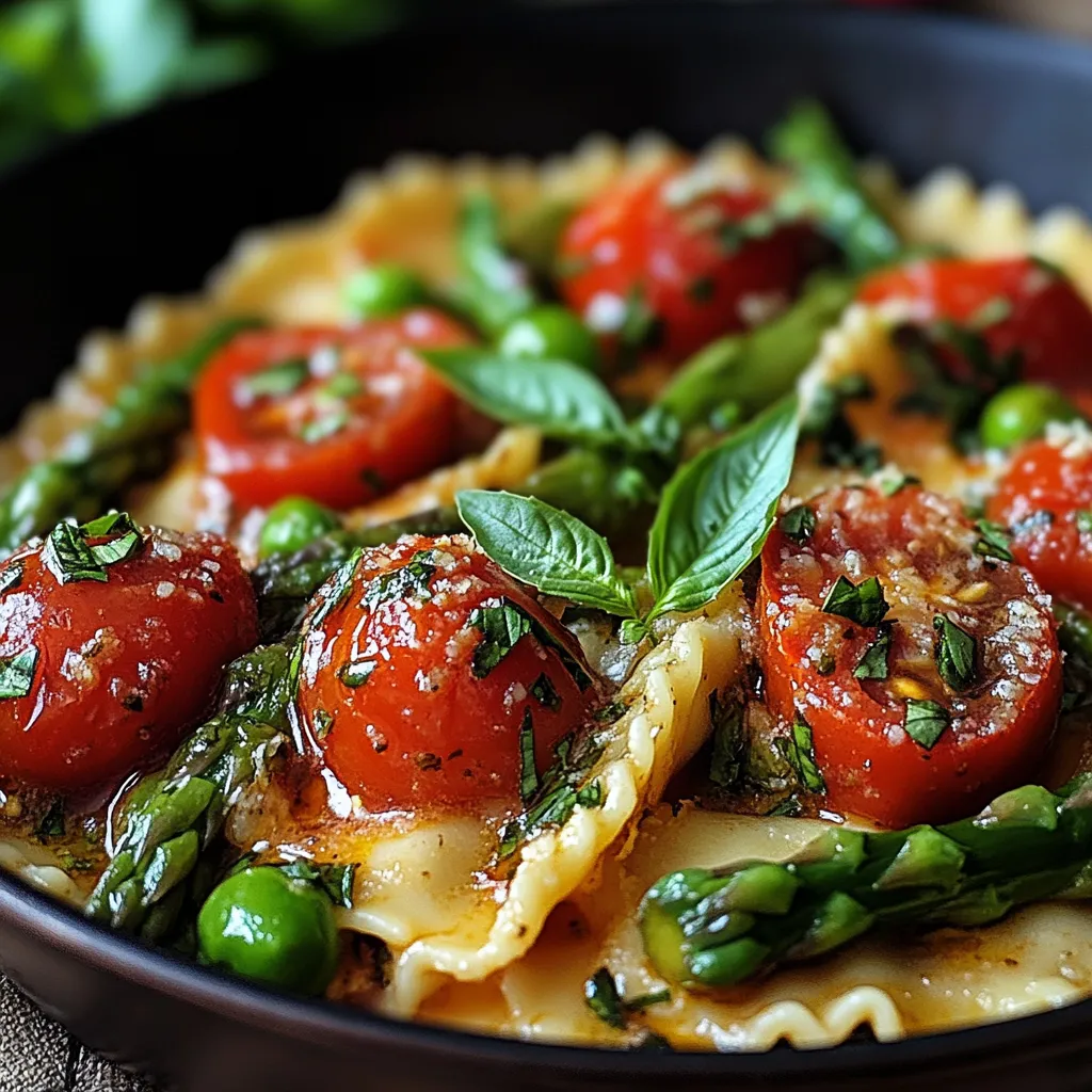 A bowl of pasta with tomatoes and peas.