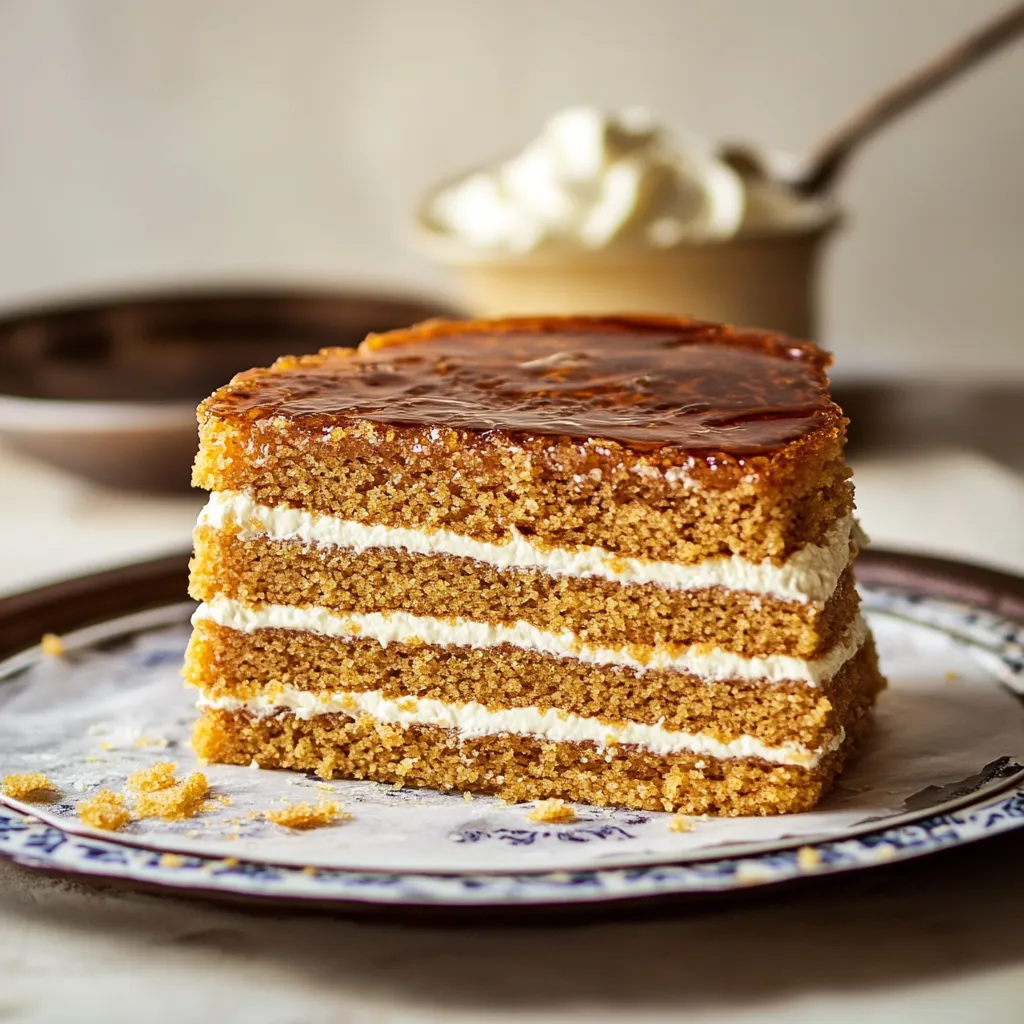 A slice of cake on a plate.