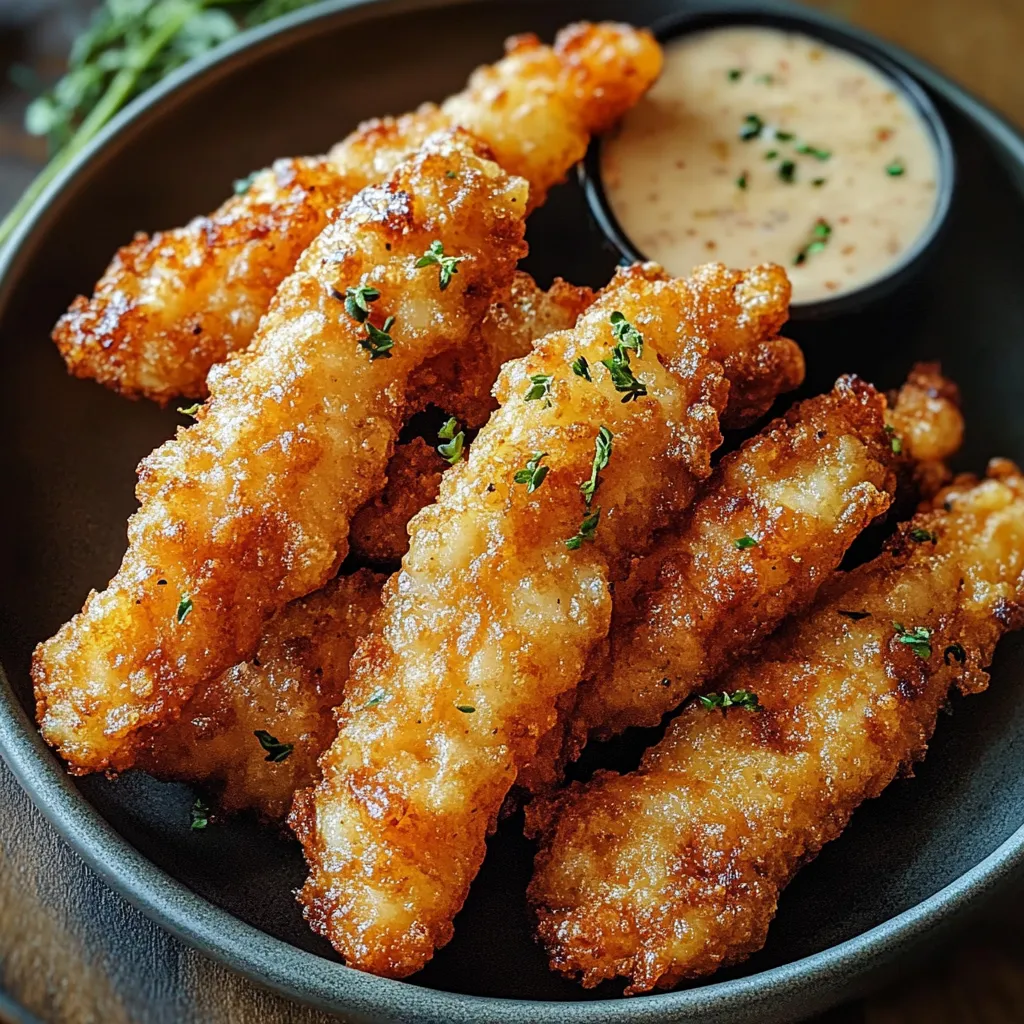 A bowl of fried food with a dipping sauce.