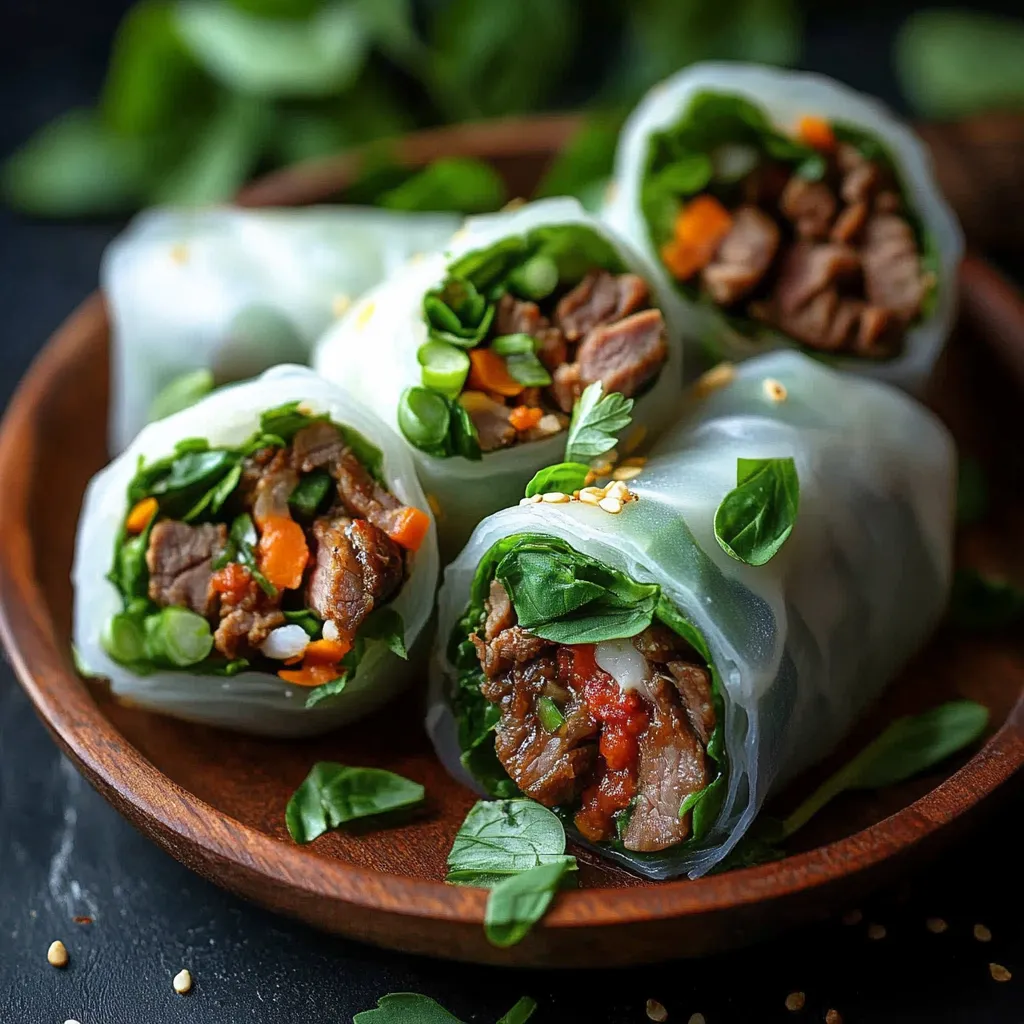 A plate of food with wraps and meat.