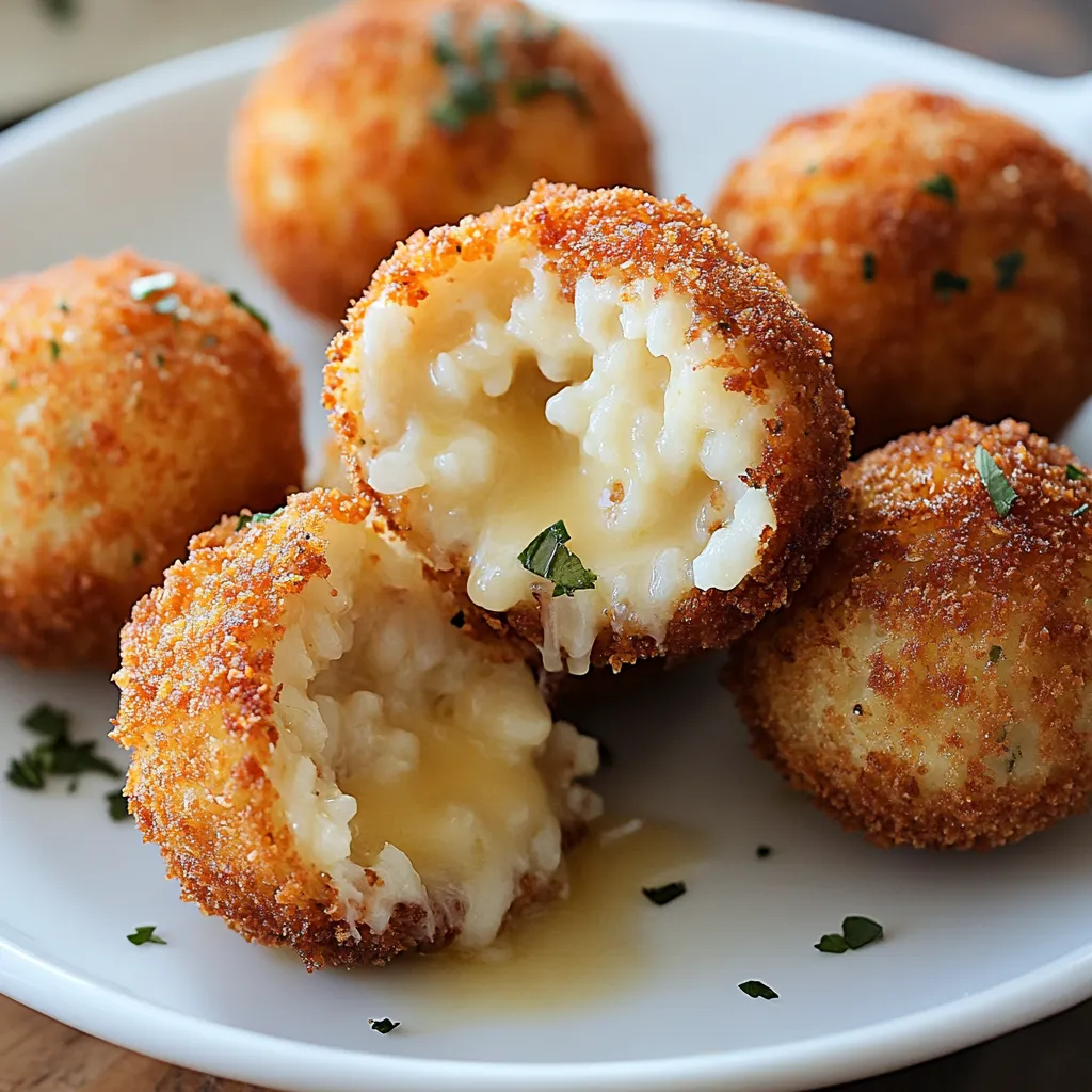 A plate of cheese balls.