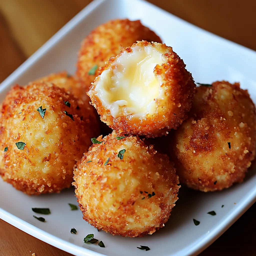 A plate of cheese balls.
