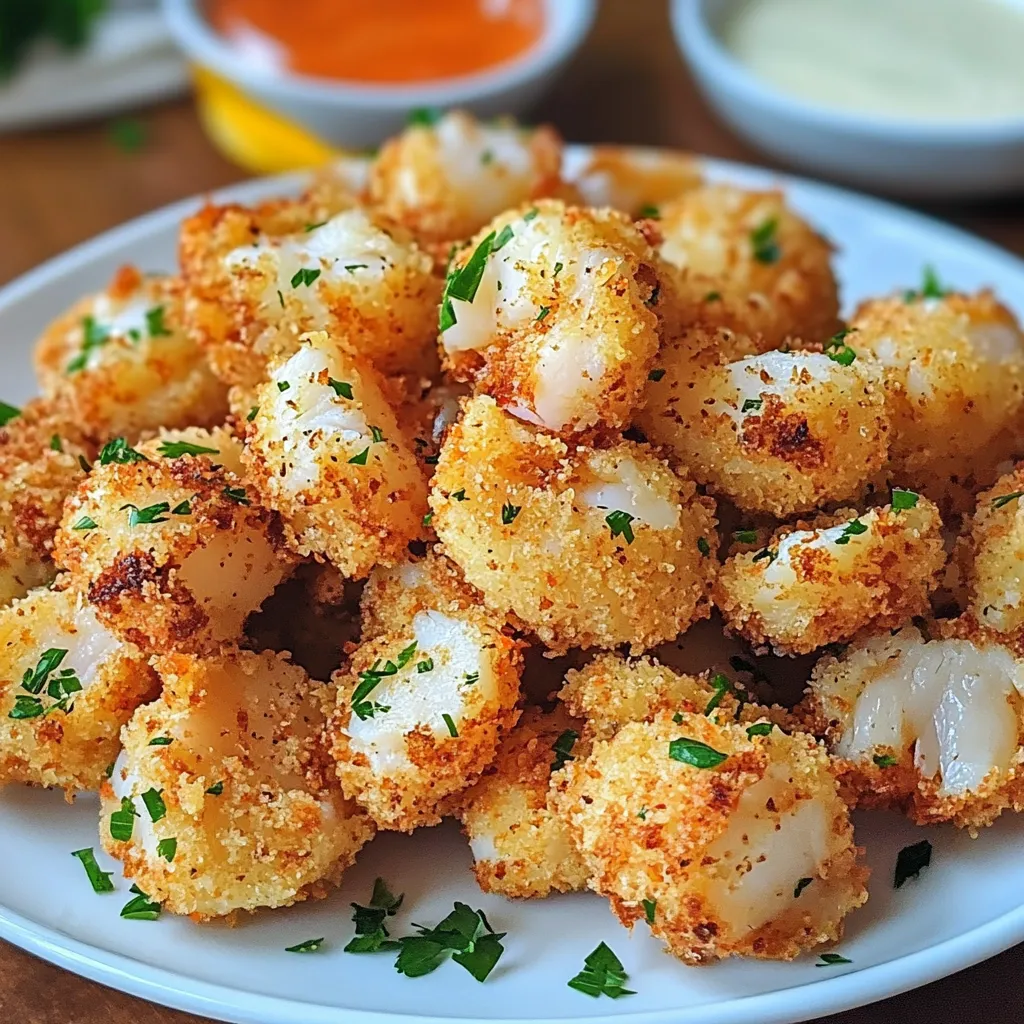 A plate of fried food with a dipping sauce.