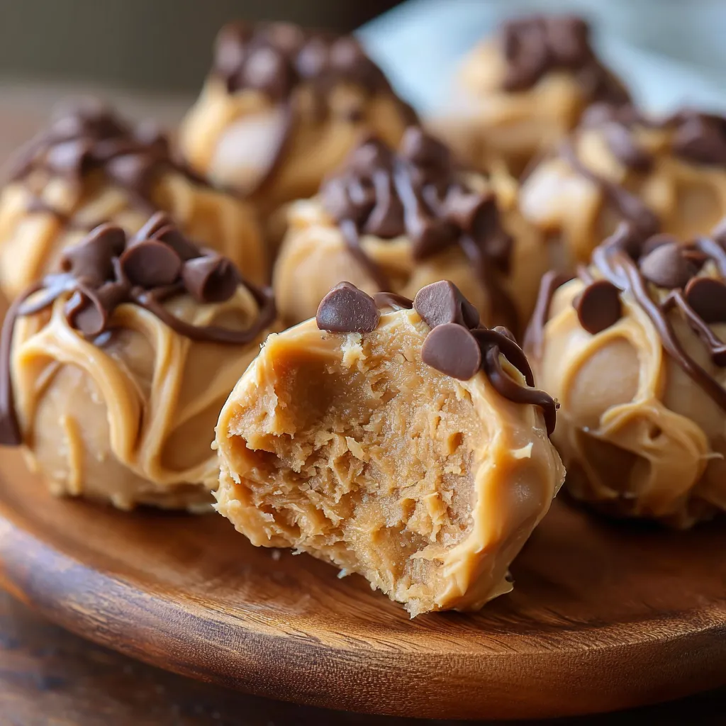 A plate of chocolate covered caramel candies.