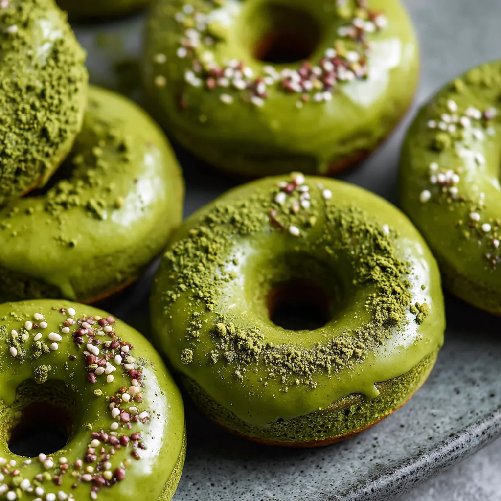 Green donuts with white sprinkles.