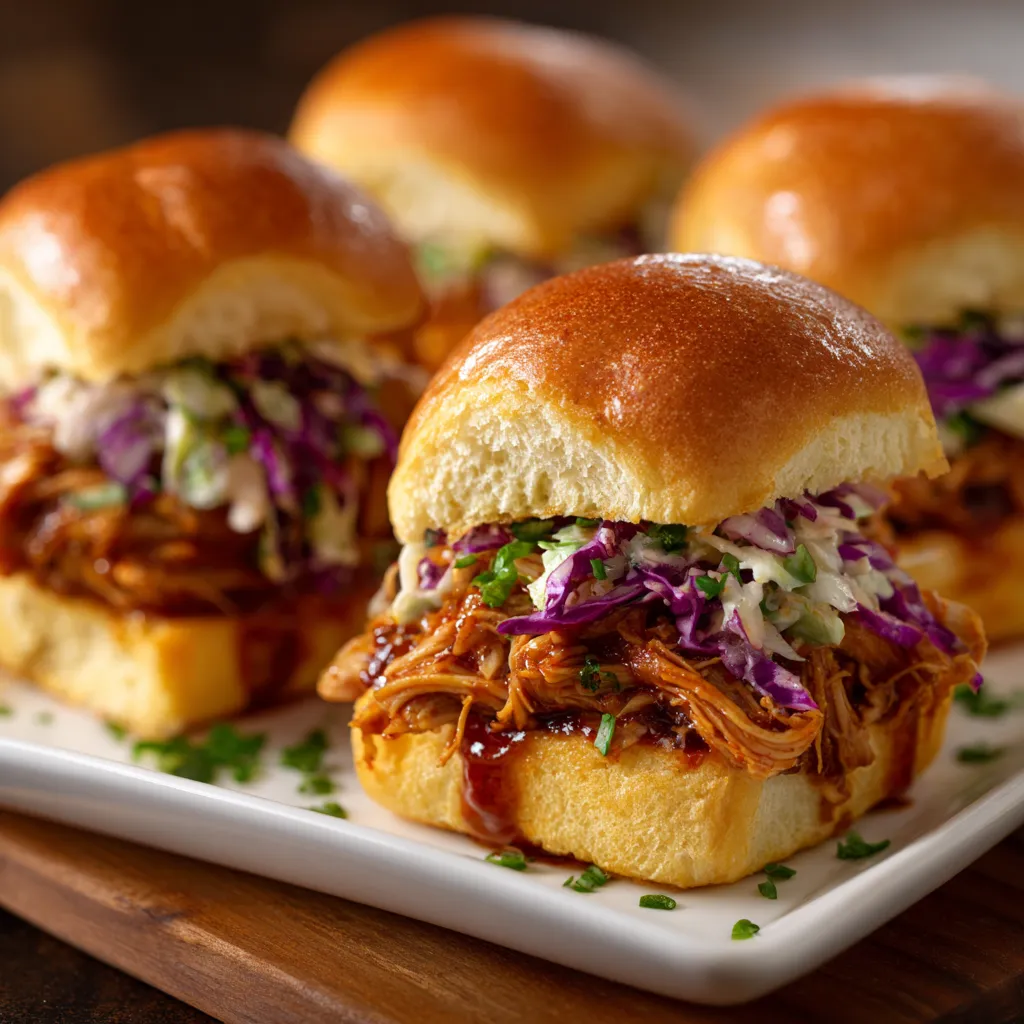 A plate of sandwiches with coleslaw.