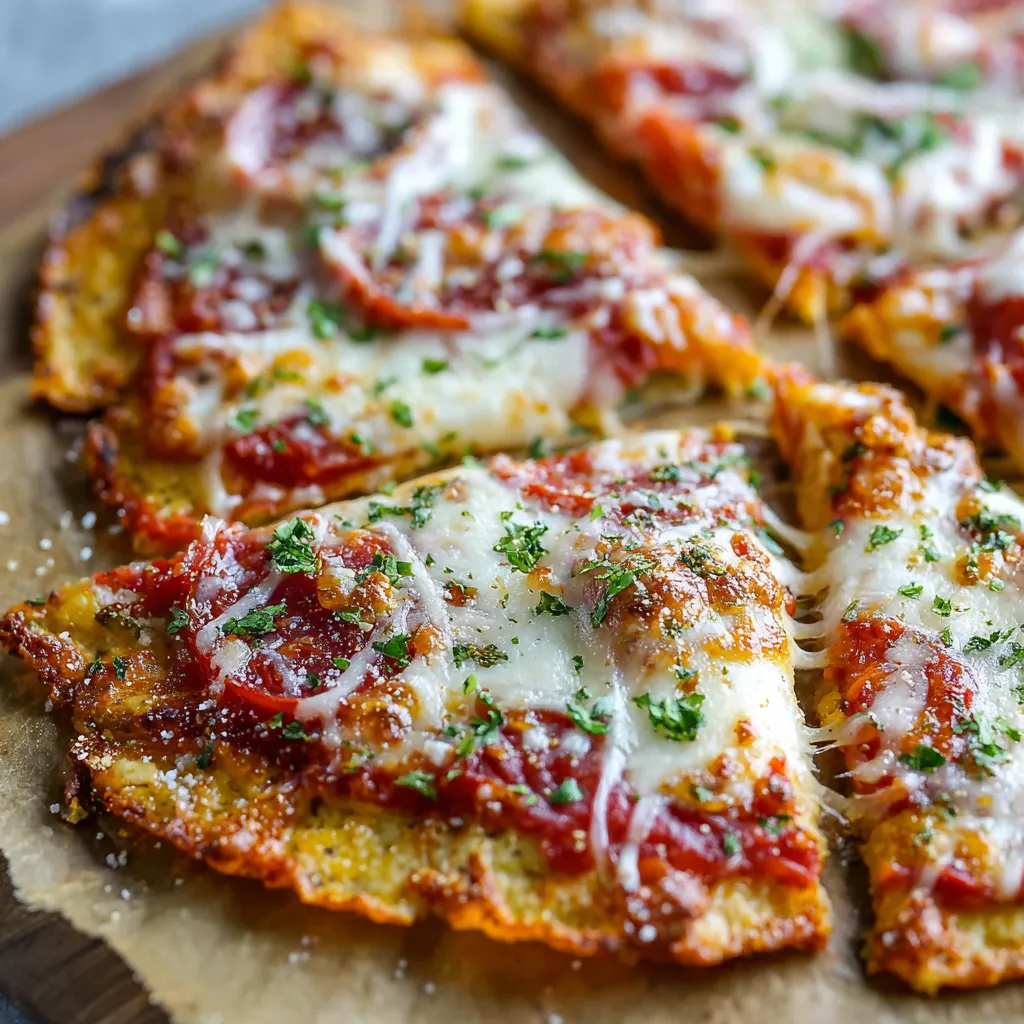 A pizza with cheese and tomato sauce.