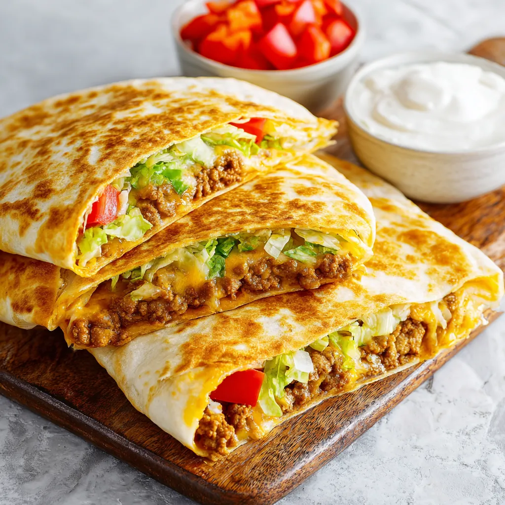 A plate of food with a bowl of sour cream.