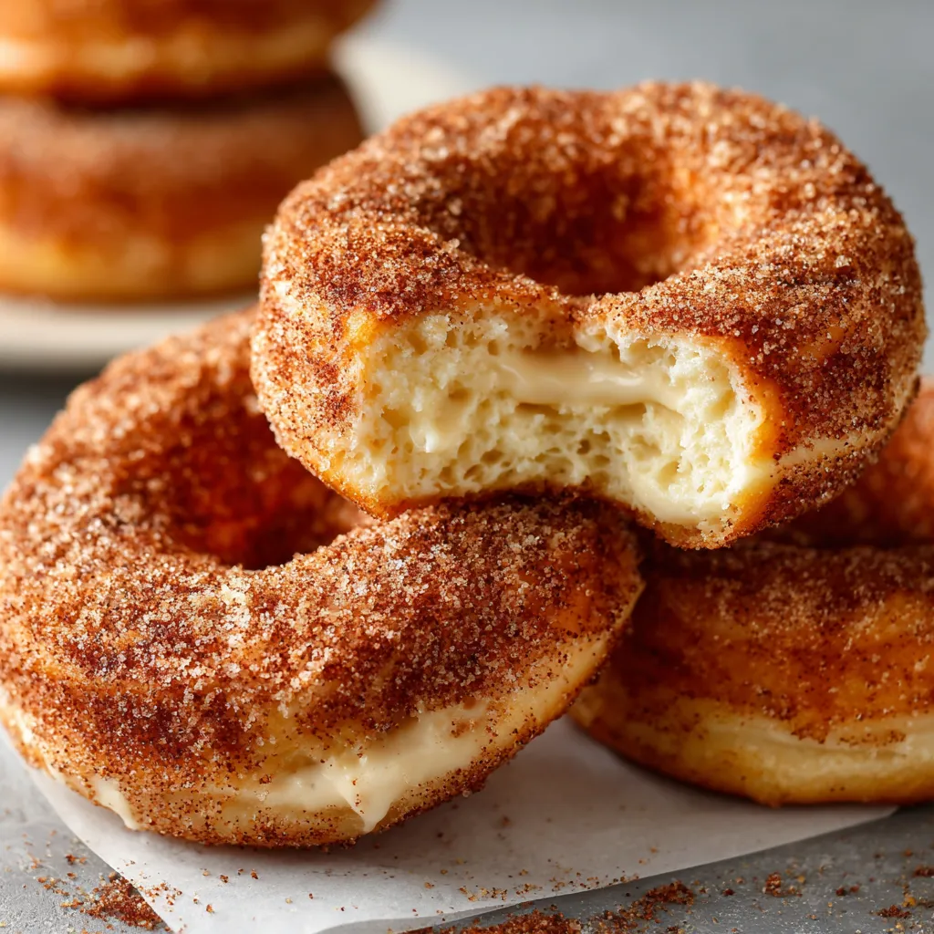 A stack of donuts with a bite taken out of one.