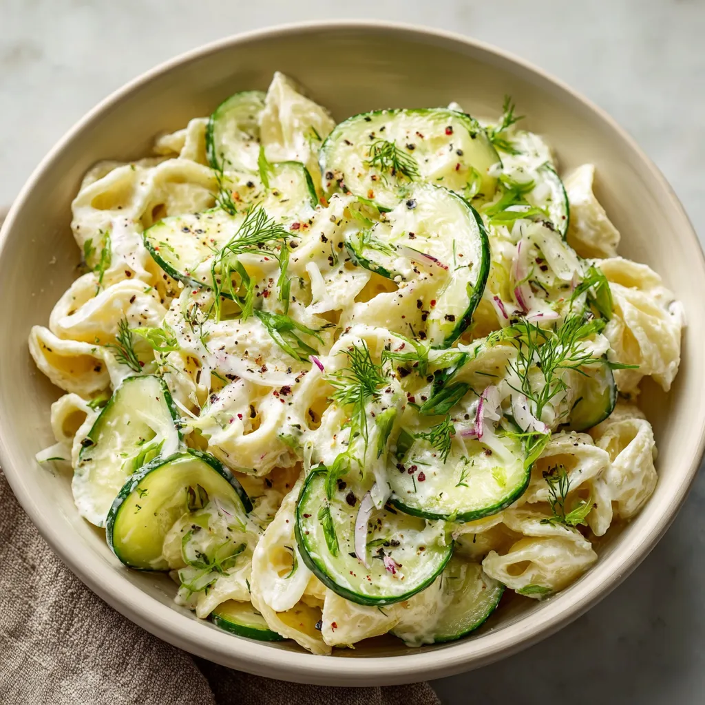 A bowl of pasta with vegetables.