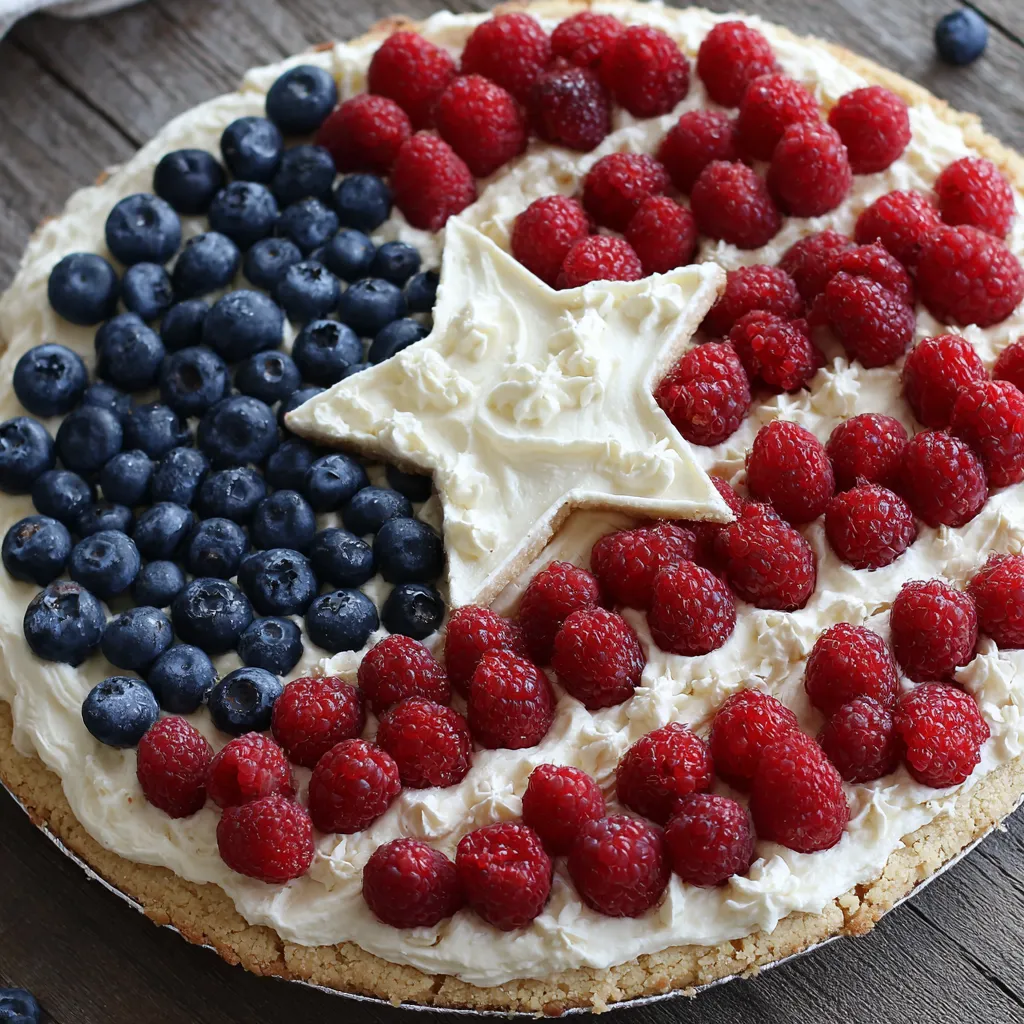 A pie with a star and blueberries on it.
