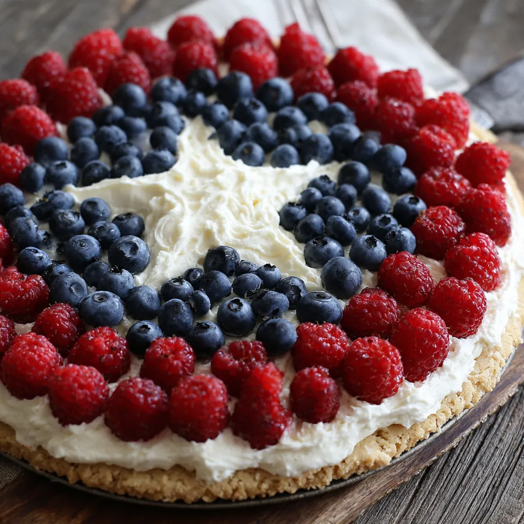 A slice of pie with blueberries and raspberries.