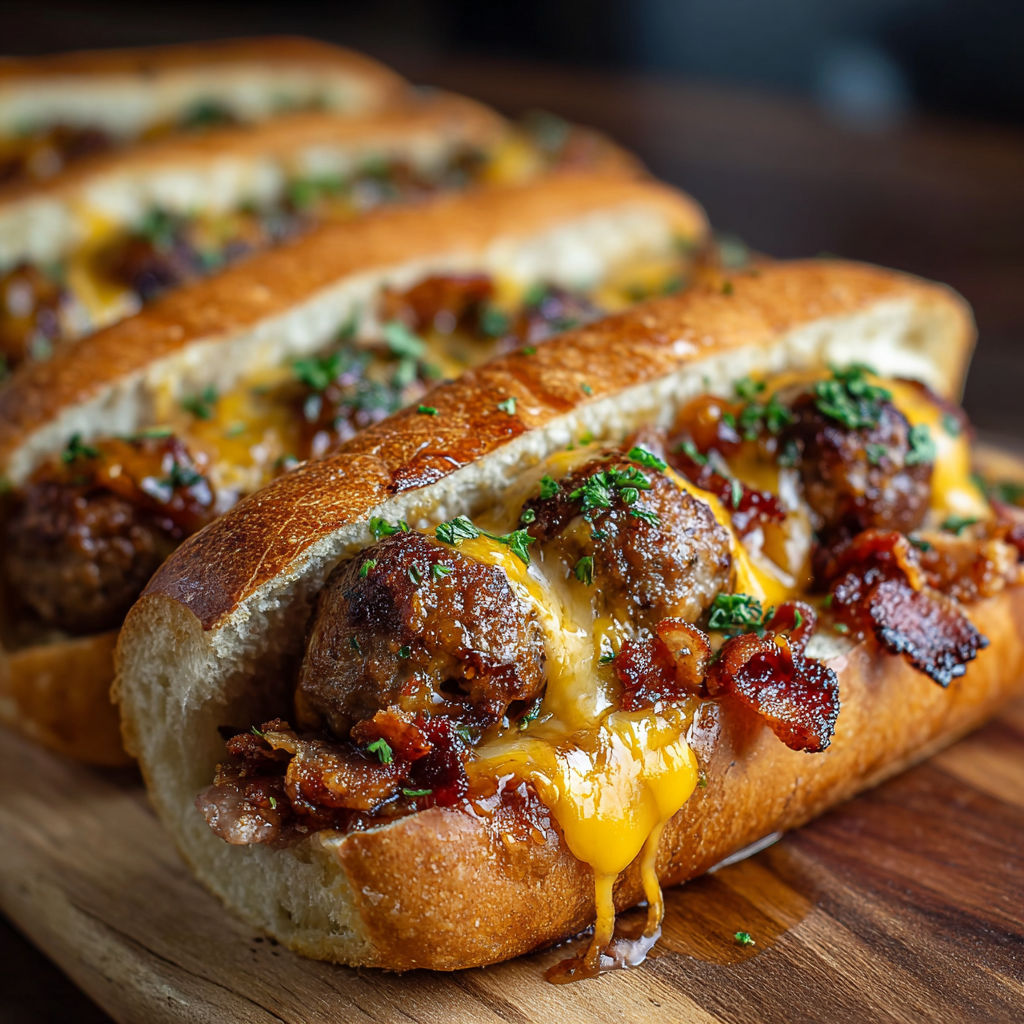 A hot dog with cheese and bacon on a bun.