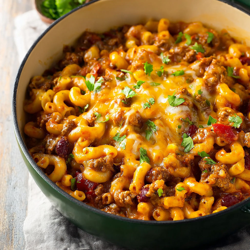 A bowl of chili mac.