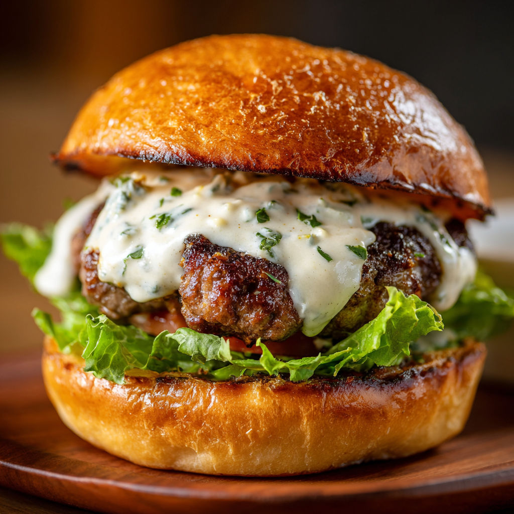 A burger with garlic overload.