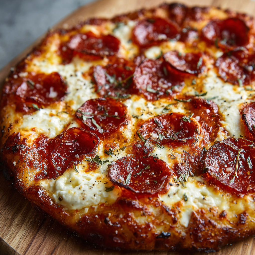 A slice of pepperoni pizza with cheese and herbs.