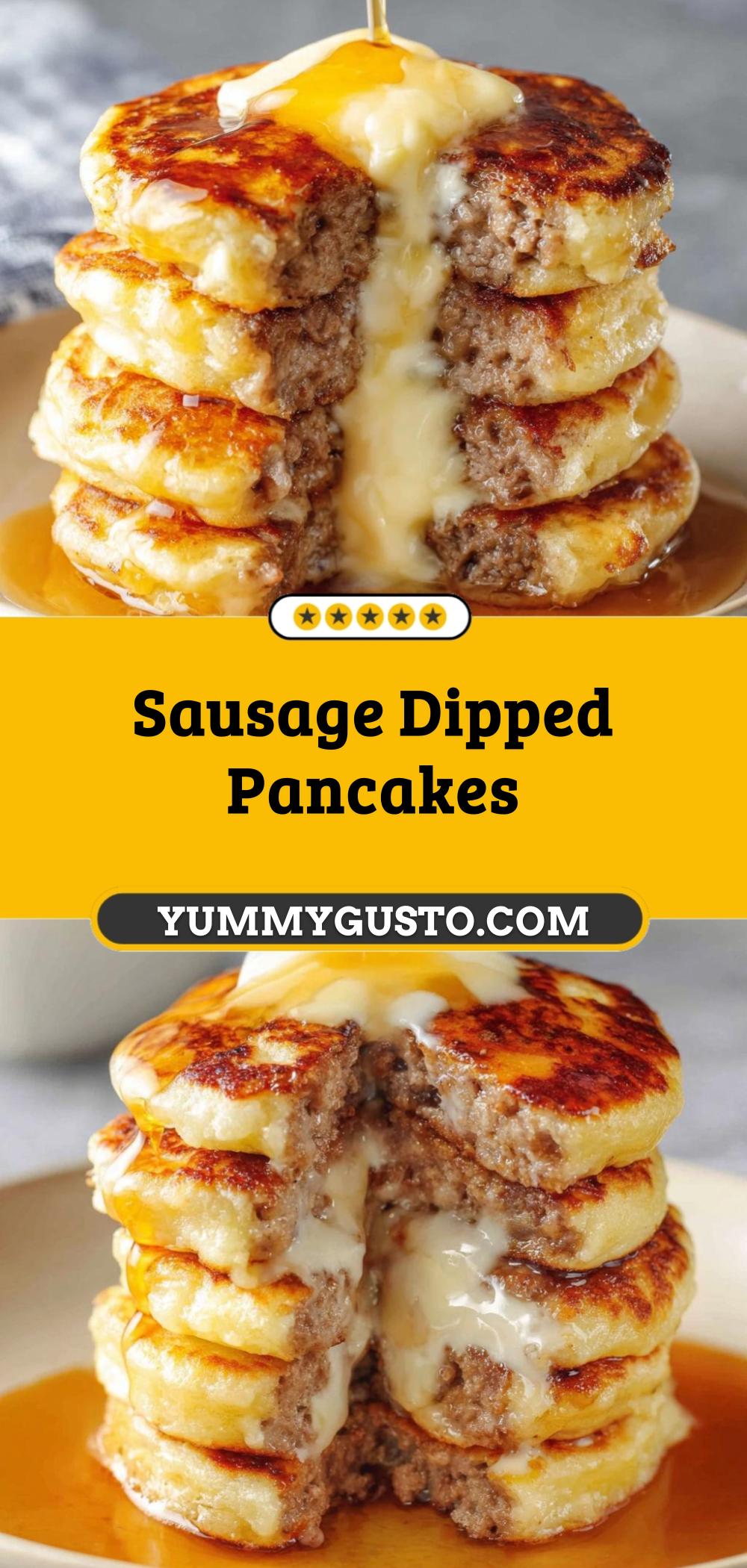 Savoury Pancakes with Sausage and Maple - Yummy Gusto