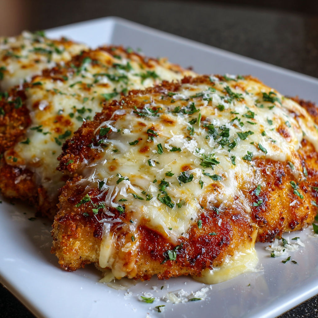 A plate of food with cheese and herbs.