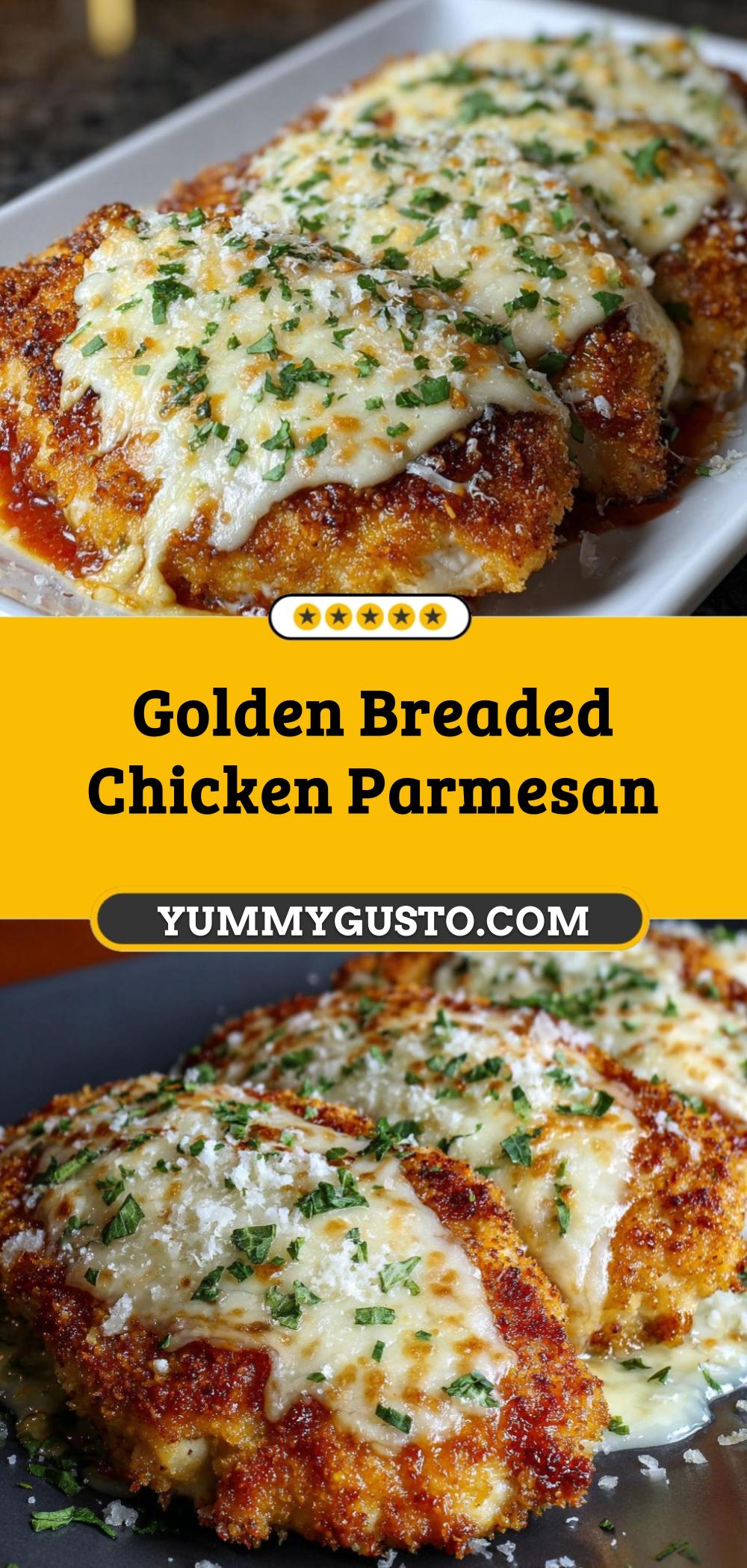 Crispy Chicken with Marinara, Parmesan, and Mozzarella - Yummy Gusto