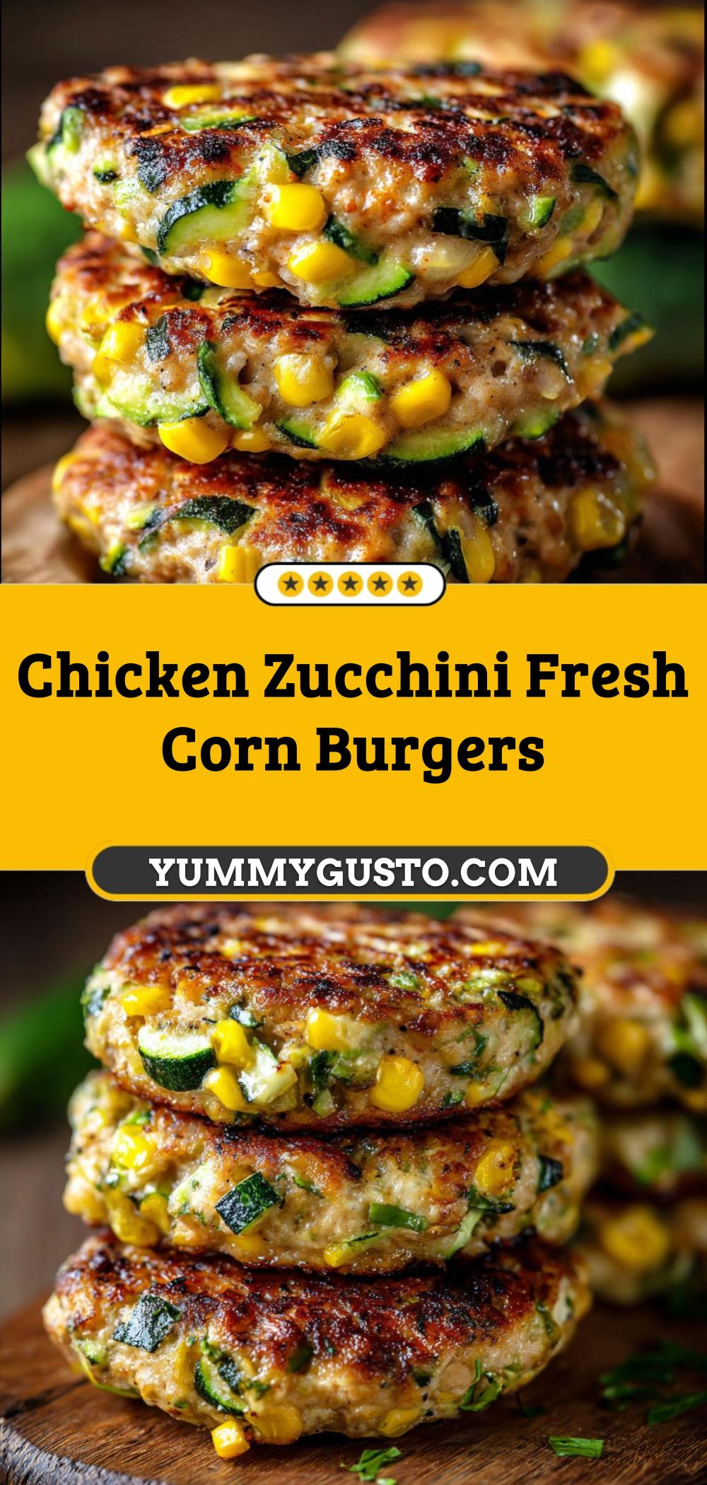 Juicy Chicken Burgers with Zucchini and Corn - Yummy Gusto