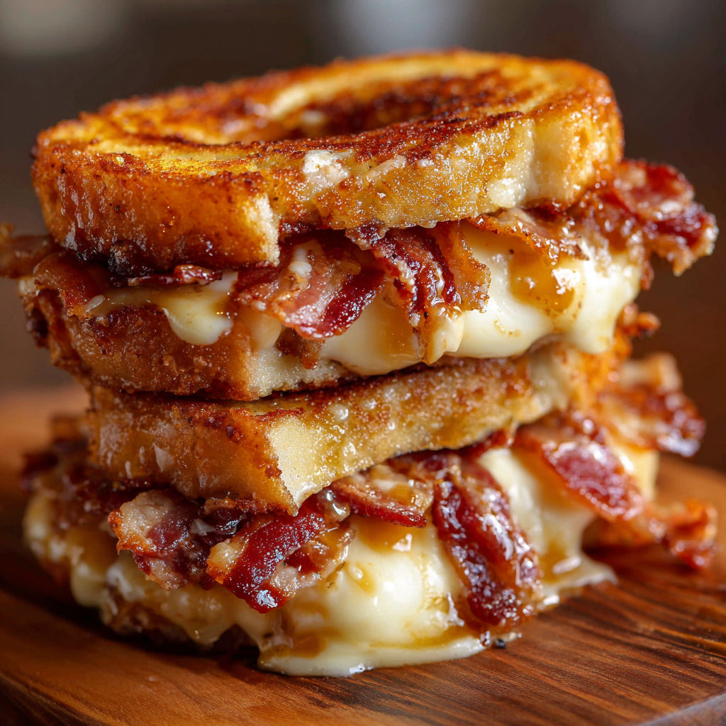 A stack of grilled cheese sandwiches.