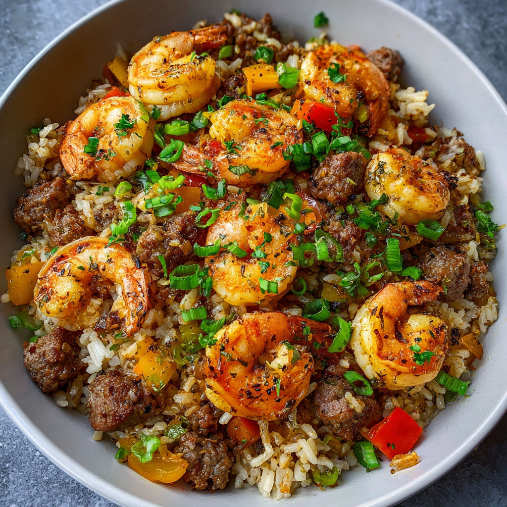 A bowl of shrimp and rice.