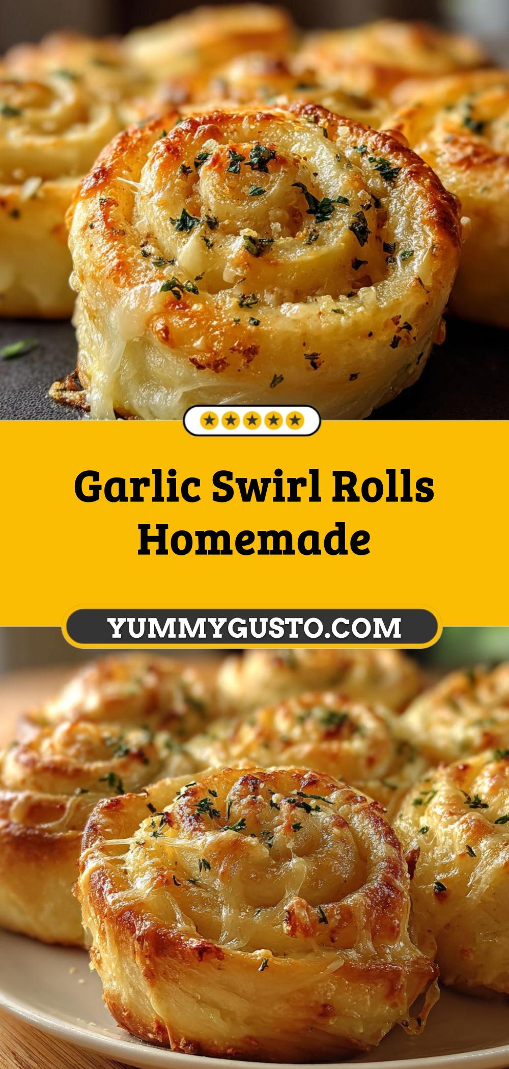 Soft and Fluffy Garlic Swirl Rolls with Butter and Herbs - Yummy Gusto