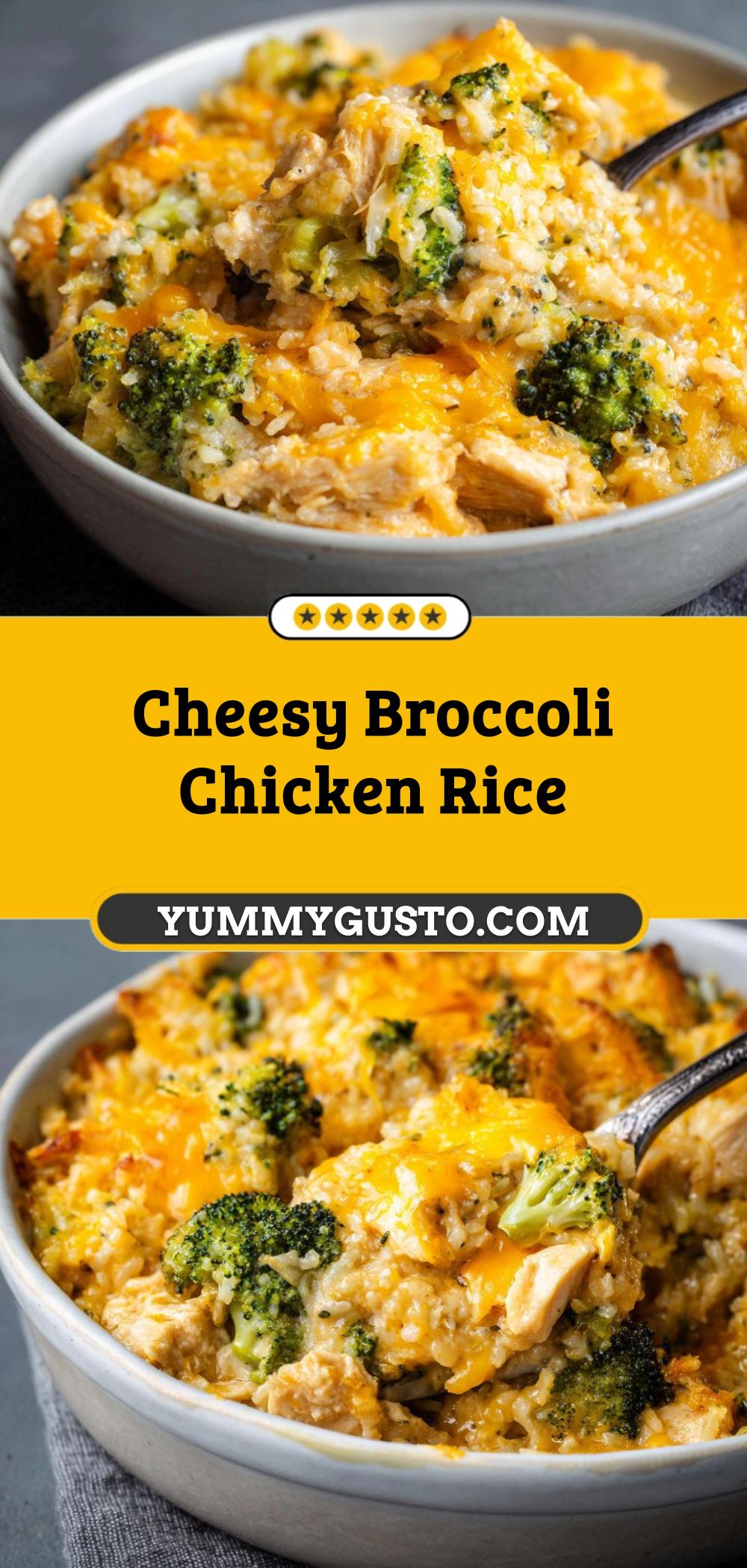 Cheesy Broccoli Chicken with Rice and Broccoli - Yummy Gusto