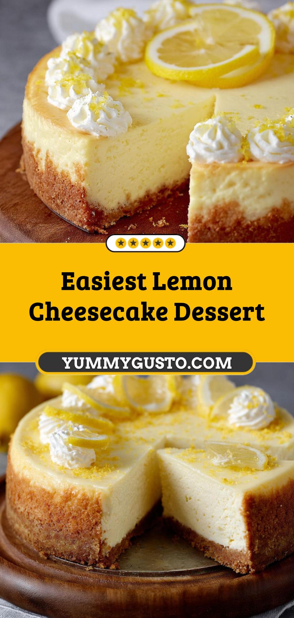 Easiest Lemon Cheesecake With Graham Crust And Creamy Filling - Yummy Gusto